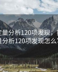 探花的定量分析120项发现，探花的定量分析120项发现怎么写