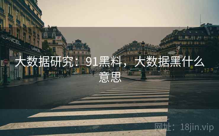 大数据研究：91黑料，大数据黑什么意思