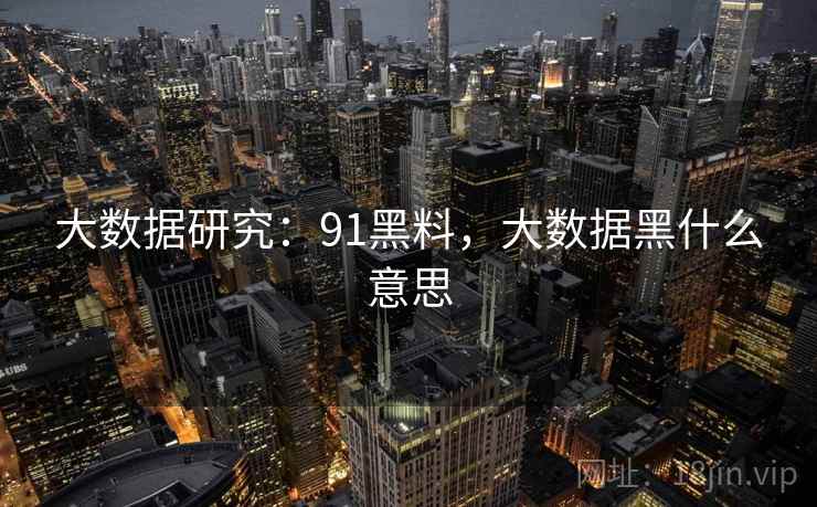 大数据研究：91黑料，大数据黑什么意思